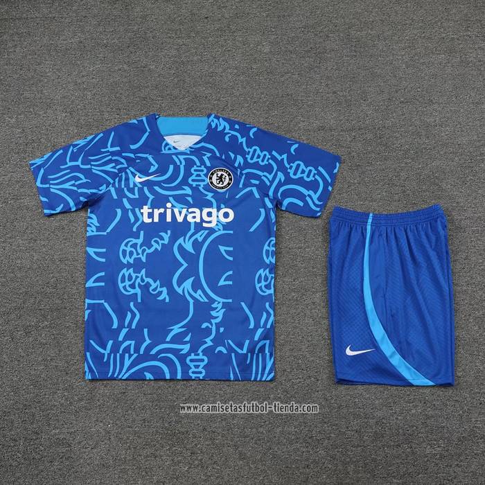 Chandal del Chelsea 2022-2023 Manga Corta Azul - Pantalon Corto